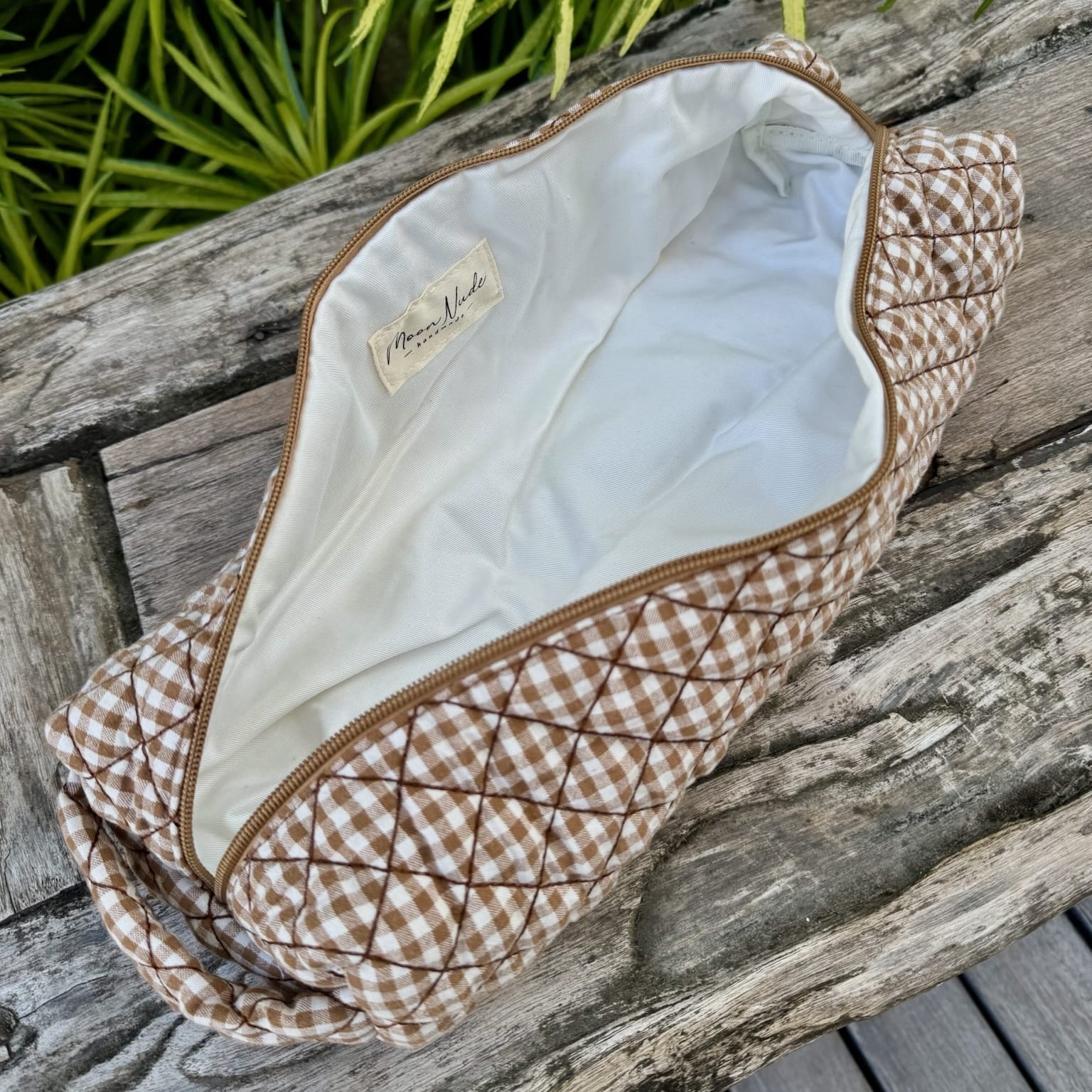 〈極美品〉ECODAY Flat Moon Underarm ハンドバッグ Coffee Hair Tool Bag