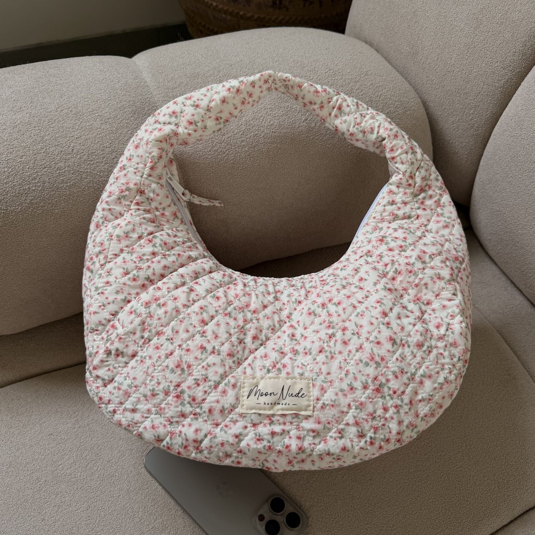 Moon Nude Peony Hoop Bag