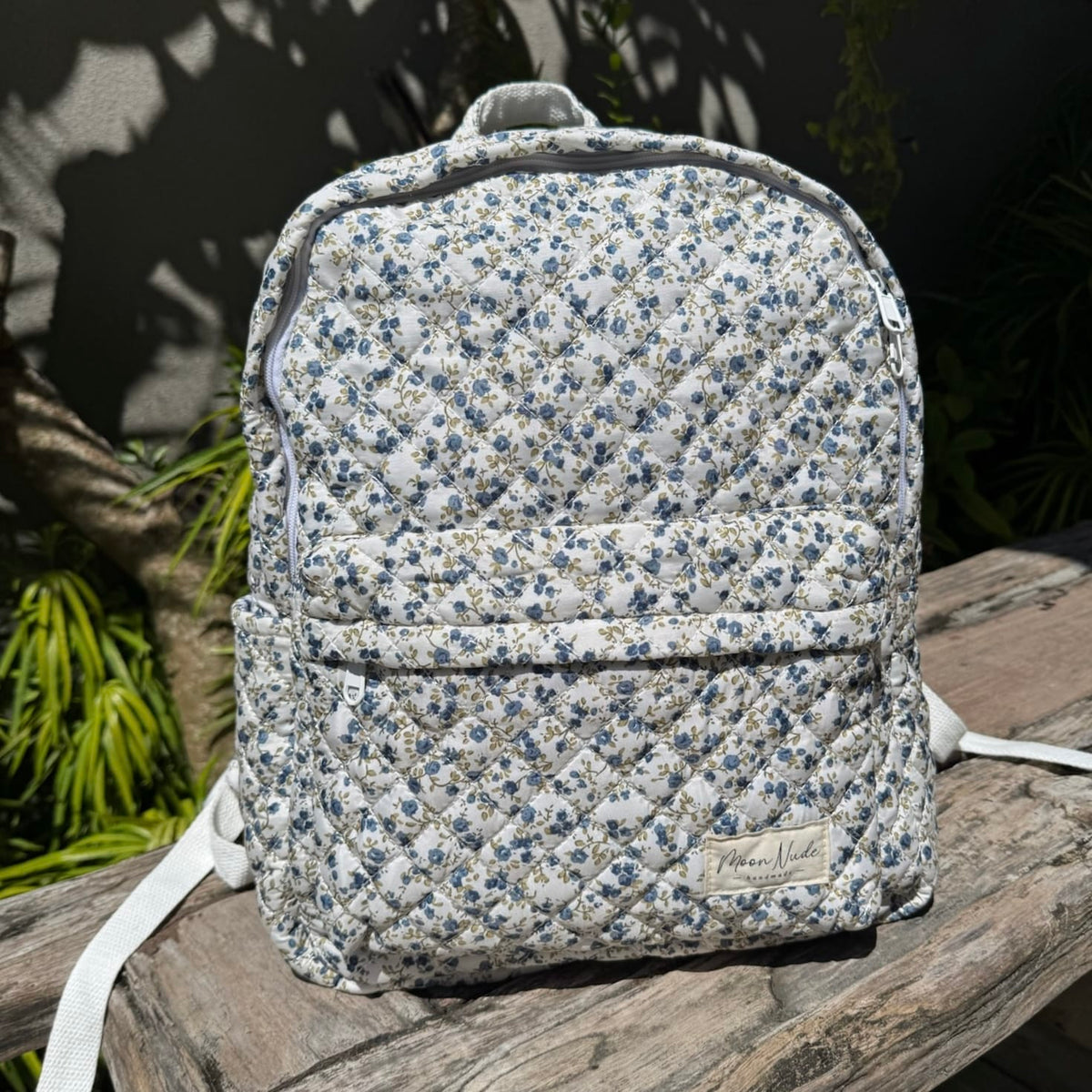 White Floral Large Backpack Amazon.com | DUNBRI Floral White Backpack For Daily Use  main image 4