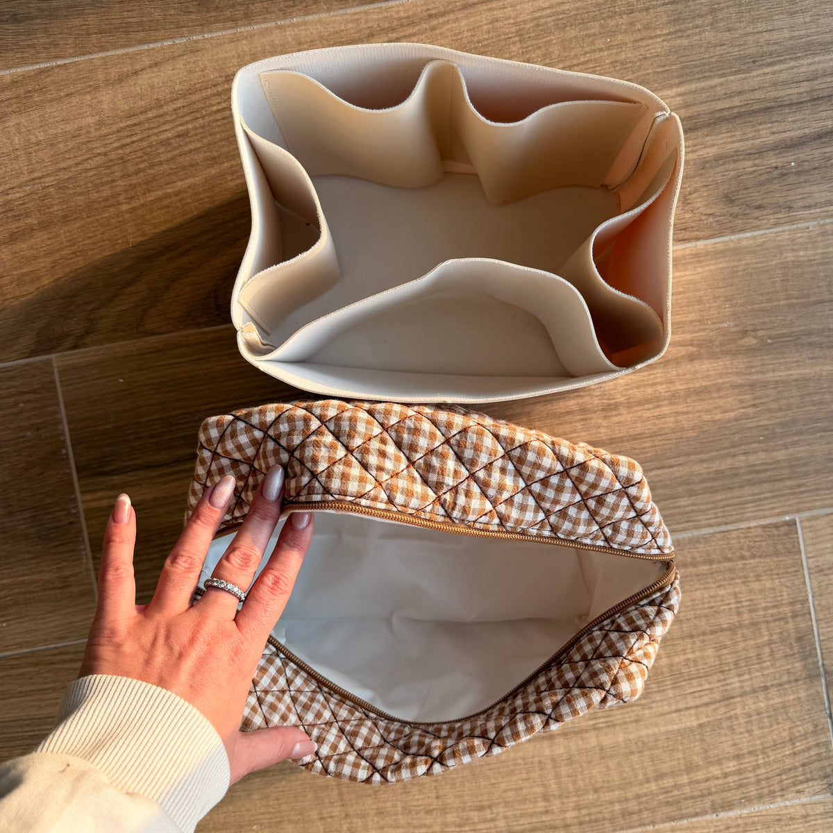 Moon Nude Coffee Large Makeup Bag
