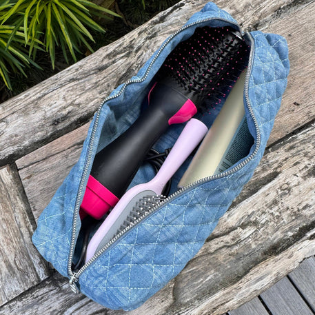 Moon Nude Denim Hair Tool Bag